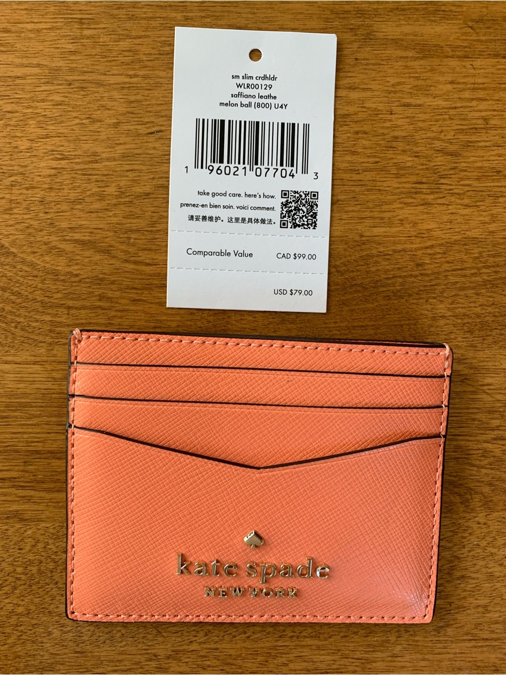 Kate Spade leather cardholder wallet (NWT)